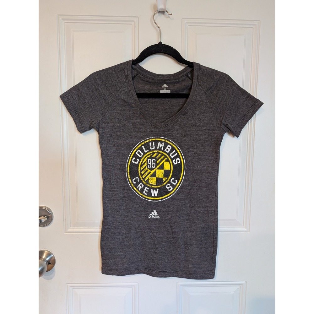 Adidas Gray Columbus Crew SC 96 MLS Soccer Graphic Cotton T-Shirt Women's Small